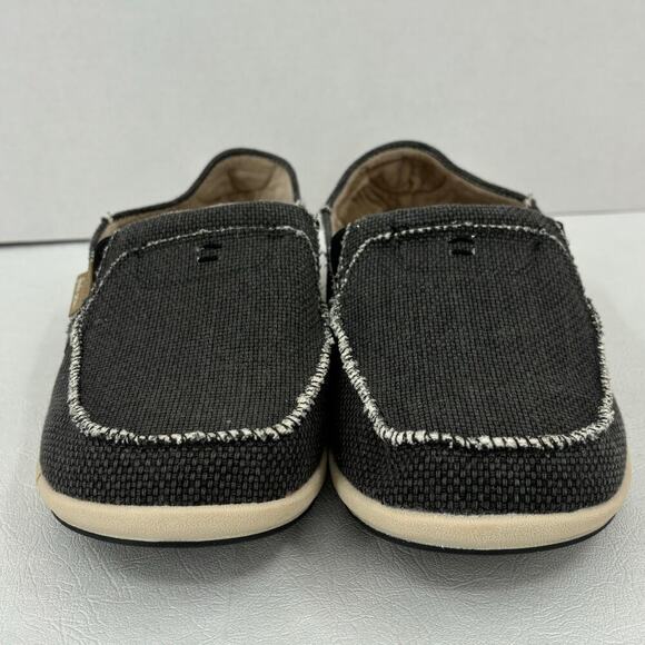 Gecko Man Loafers Women's Size 10.5 Gray Woven Canvas Slip On Arch Support - Picture 4 of 11